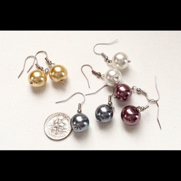 Faux Pearl Necklace Bracelet Earrings Set Spring - Picture 7 of 8