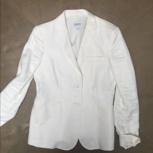 Armani white Linen suit.