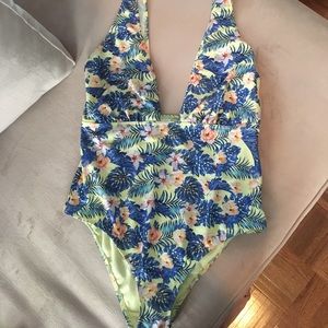 ASOS Tropical Print One Piece, US 12