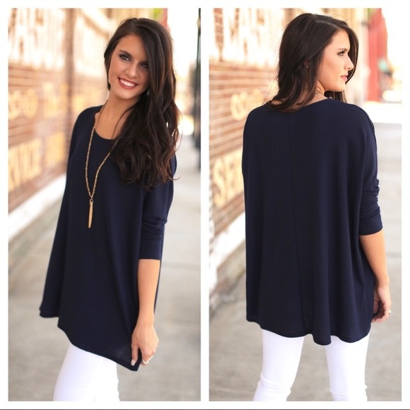 💙 LAST ONE 💙 Navy Thermal Dolman Tunic - Picture 7 of 8
