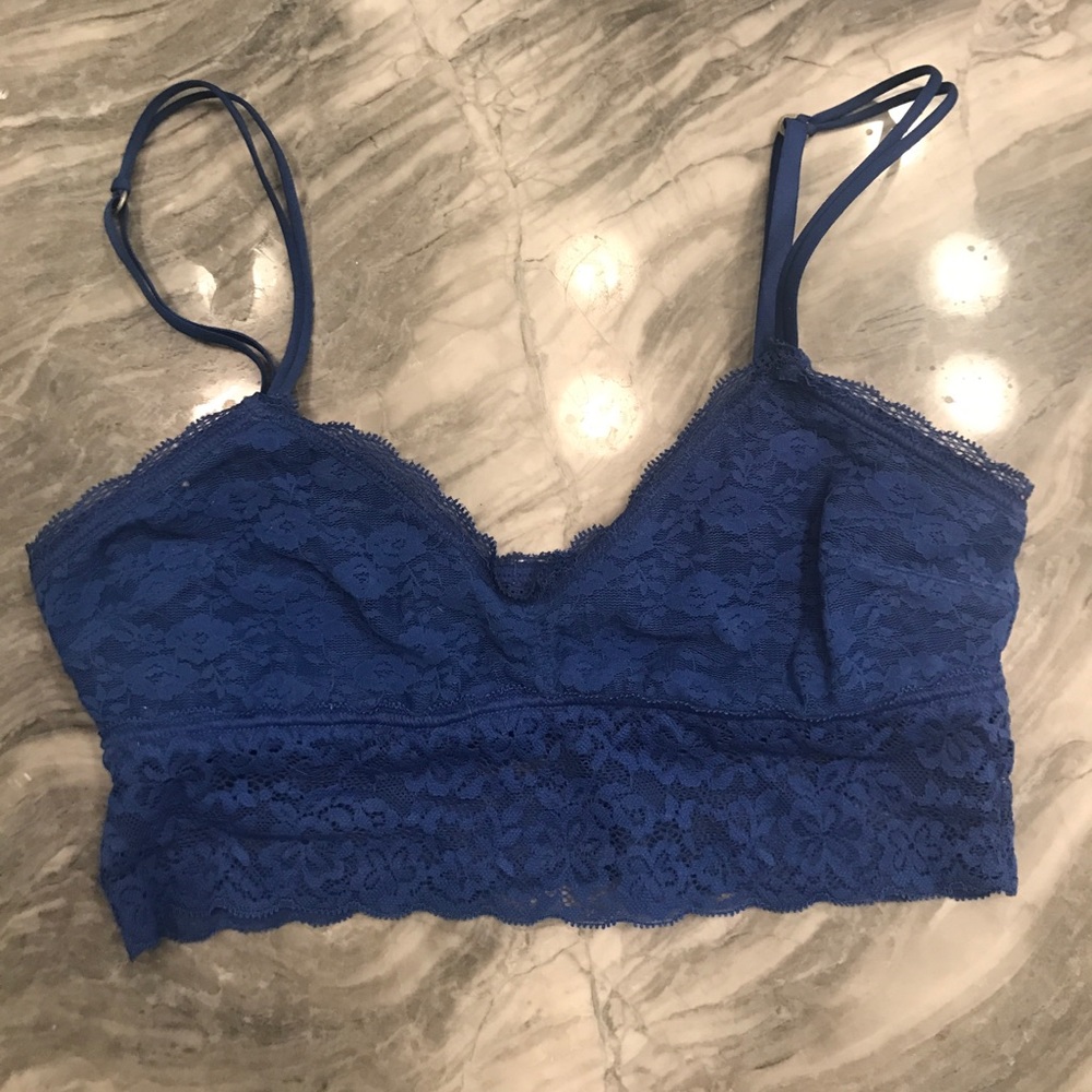 Blue lace bralette