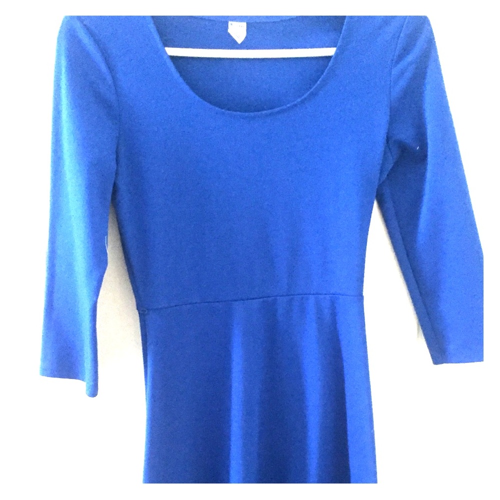 Bold blue dress