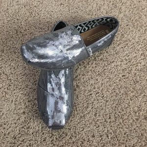 Women's Silver Sequin Toms