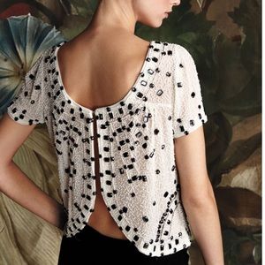 VERY RARE Anthropologie Beaded Composition Top L