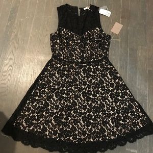Forever 21. Black lace dress with nude underlay