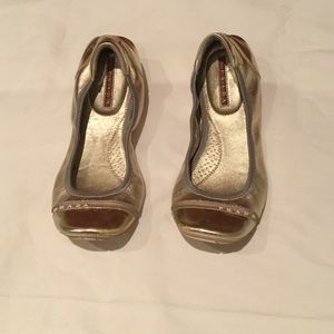Prada Scrunch Ballet Flat in Metallic