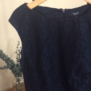 Navy Lace Sheath Dress
