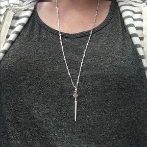 Stella and Dot silver Bianca Lariat necklace.