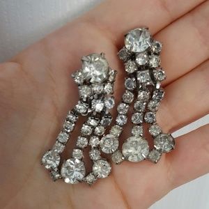 Vintage Rhinestone Statement Earrings