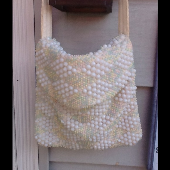 Vintage Handbags - VTG 1960s Twiggy GOGO Beaded Purse