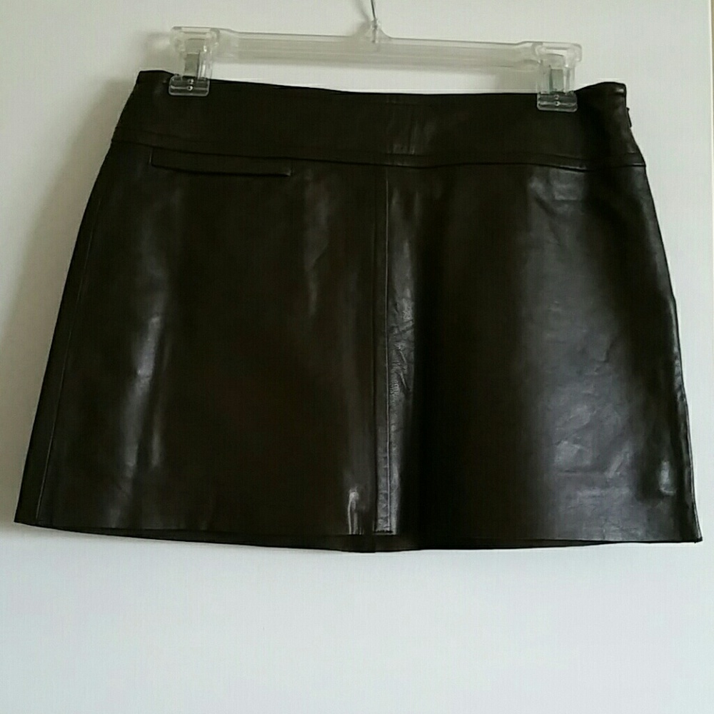 Leather mini skirt