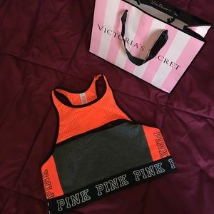 PINK high neck bra