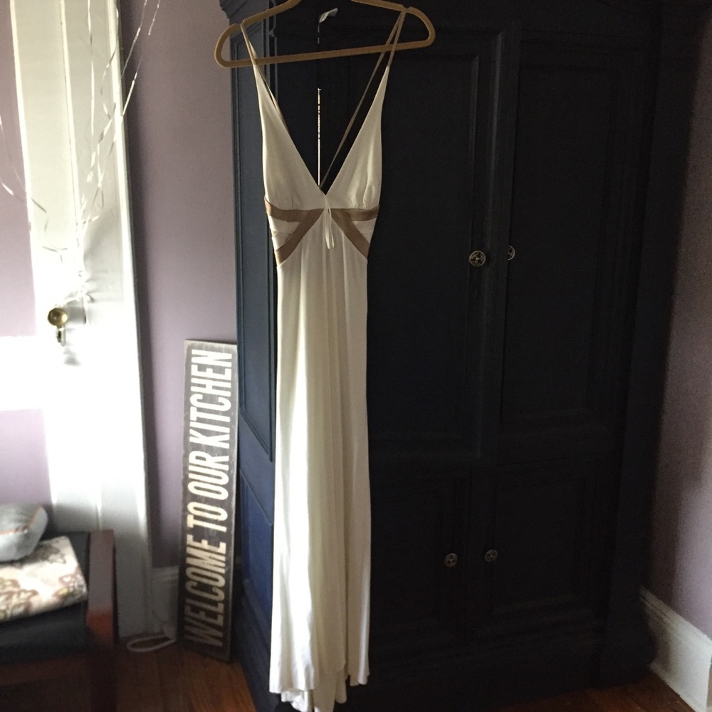 Cocktail dress taupe/ivory