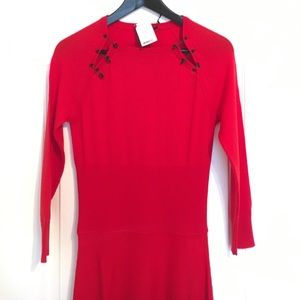 NWT McQ Alexander McQueen Red Safety Pin Dress