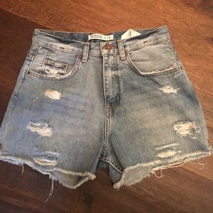 Zara High Waisted Denim Shorts