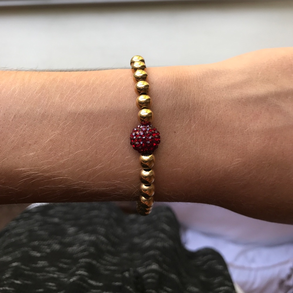 ❌SOLD❌RUSTIC CUFF charm bracelet ruby