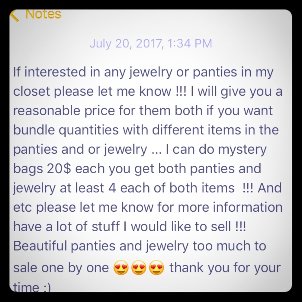 Jewelry and panties bundles