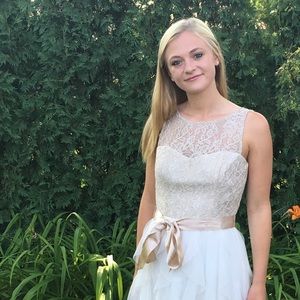 Windsor formal champagne lace dress