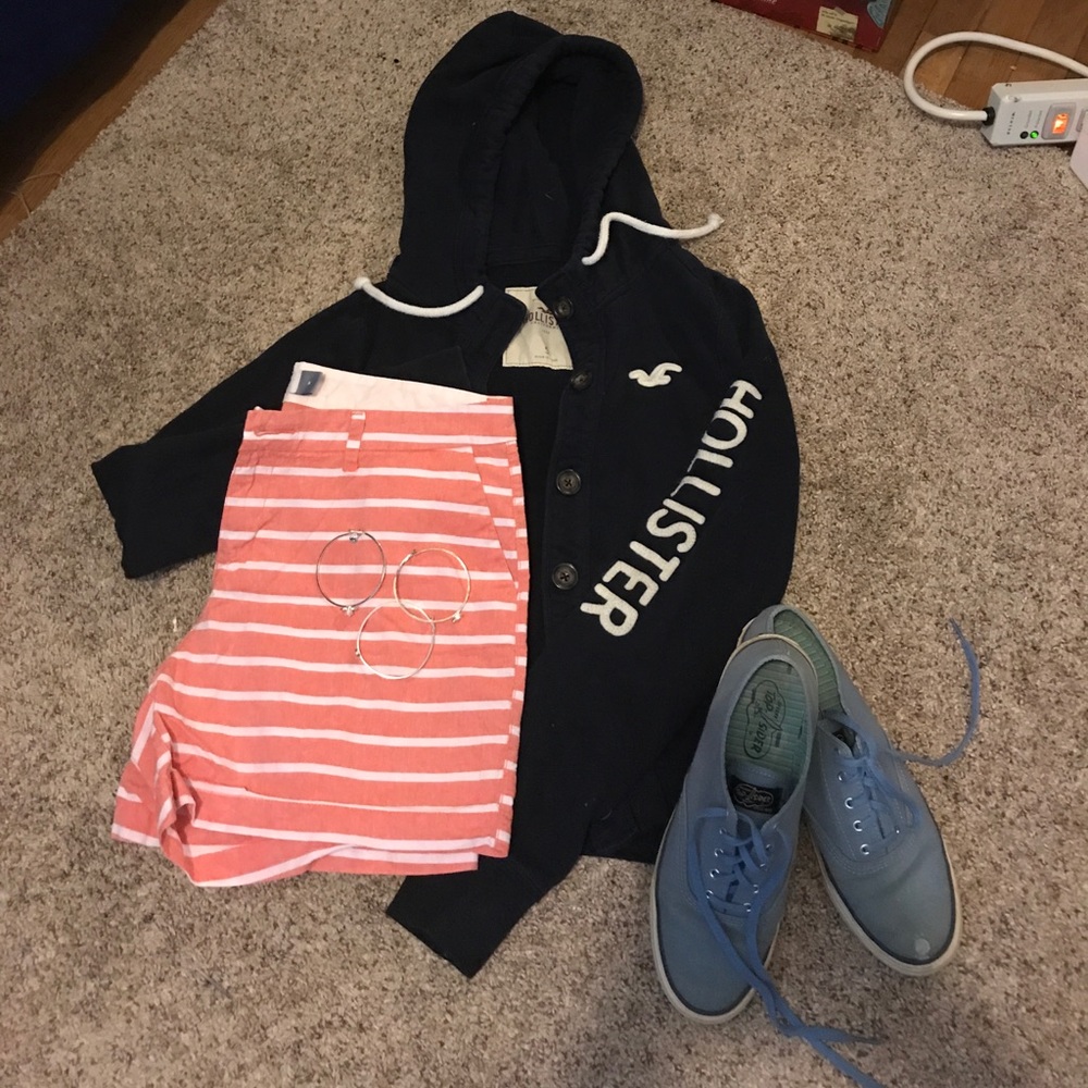 Old navy orange and white striped shorts