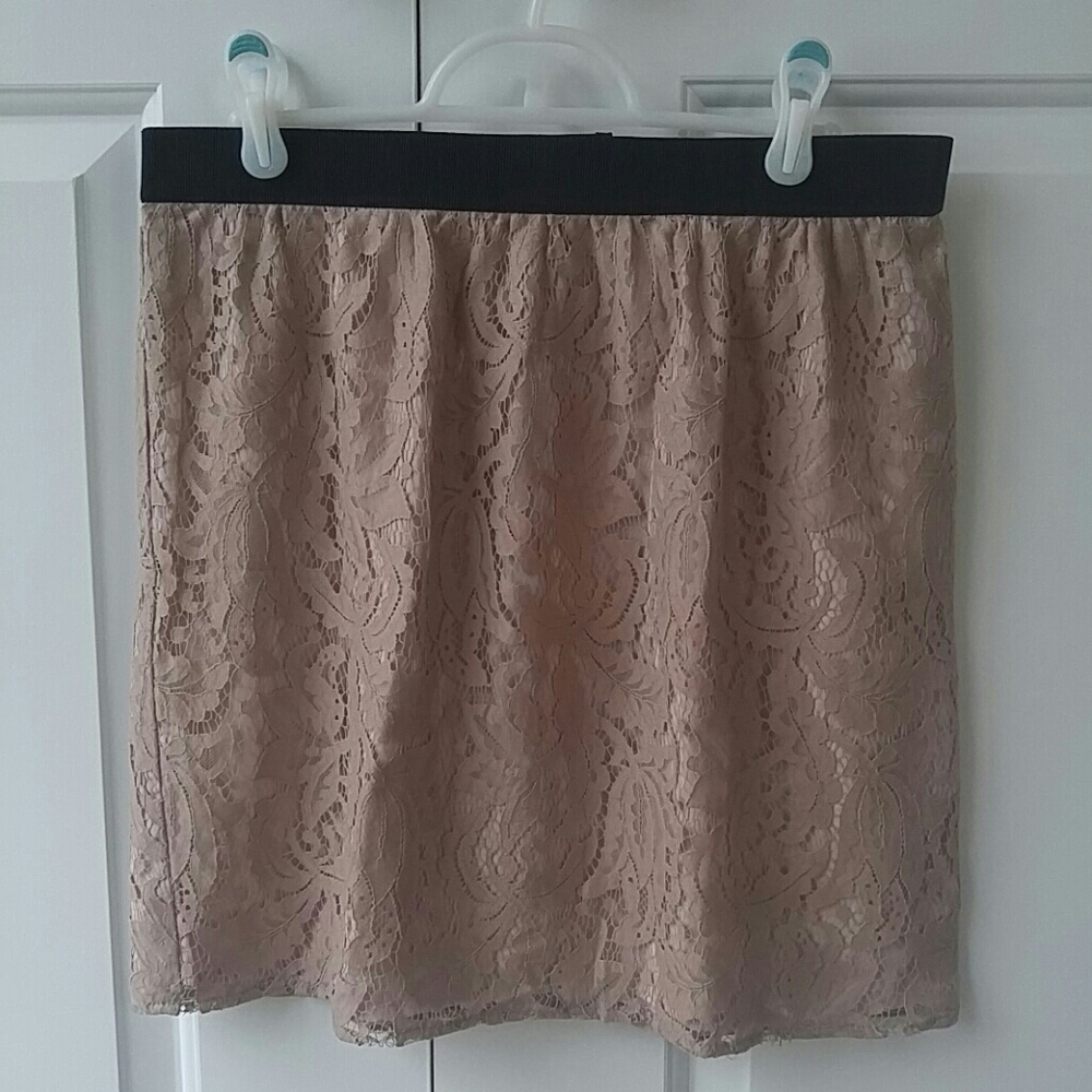 LOFT Soft Pink Lace Skirt