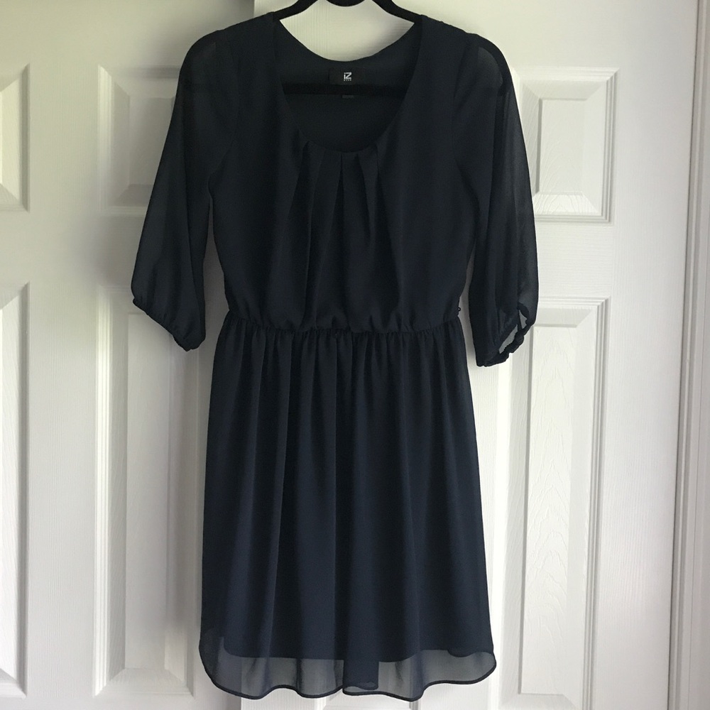 3/4 Sleeve Navy Blue Dress