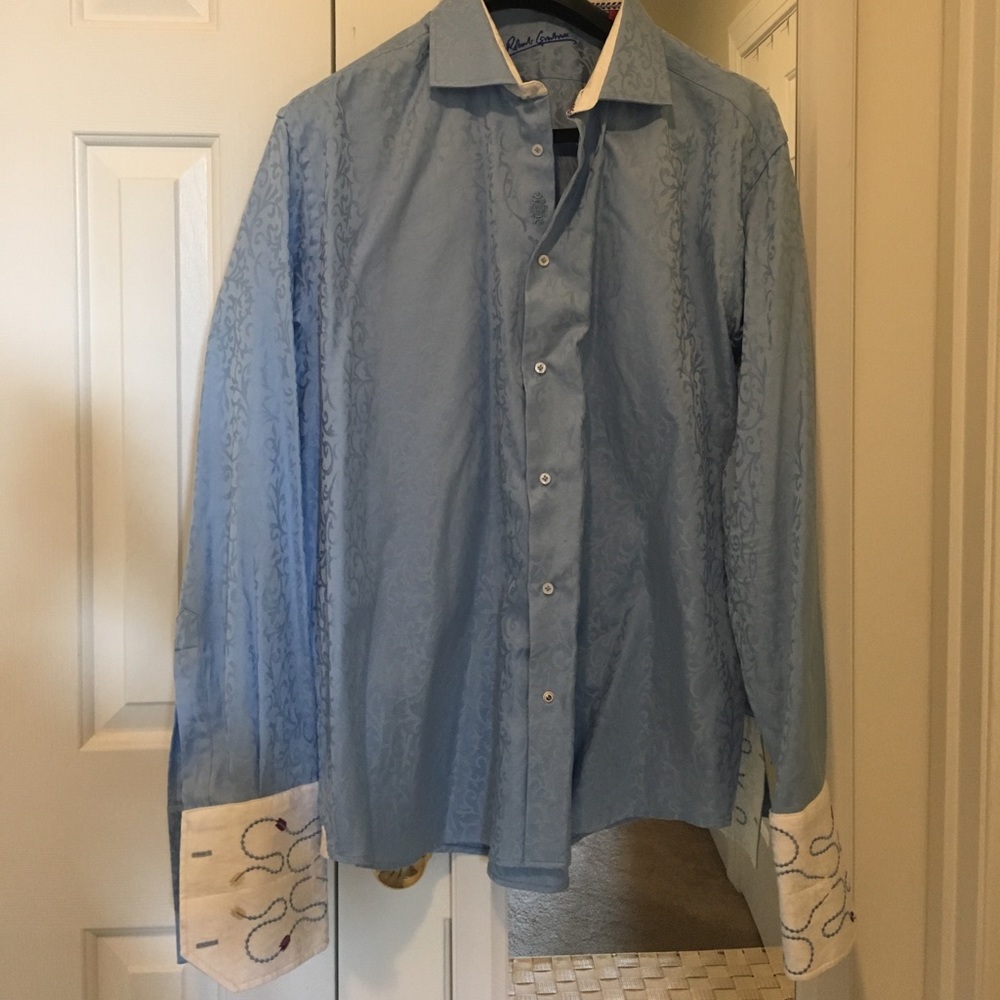 Robert Graham baby blue shirt. EUC! XXL