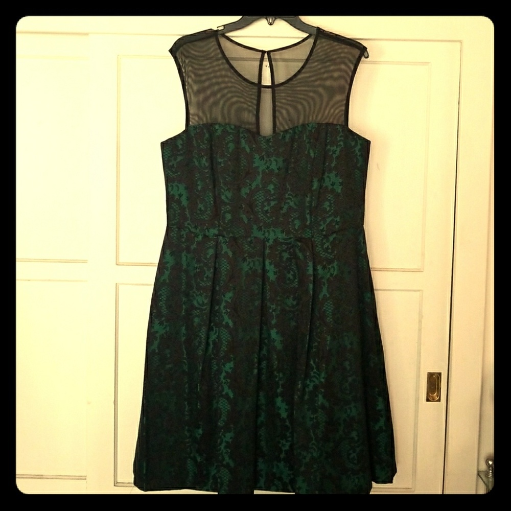 Dark green cocktail dress