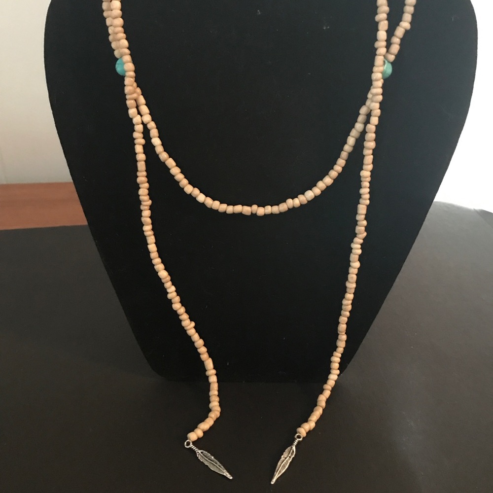 Tan and turquoise wrap