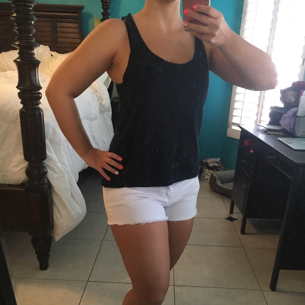 HOLLISTER navy blue racerback tank top