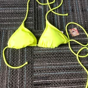 OP bright yellow bikini.