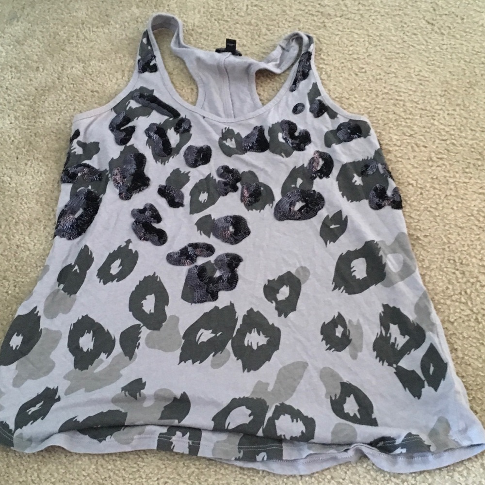 Express brand cheetah print race back tank top
