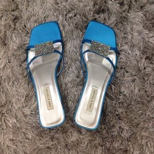 Sparkly slip on dress sandals