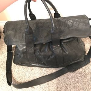 Faux leather Weekender duffle!