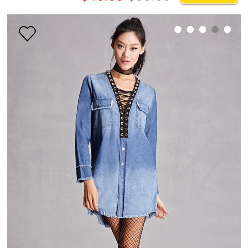 Denim Lace-Up Dress