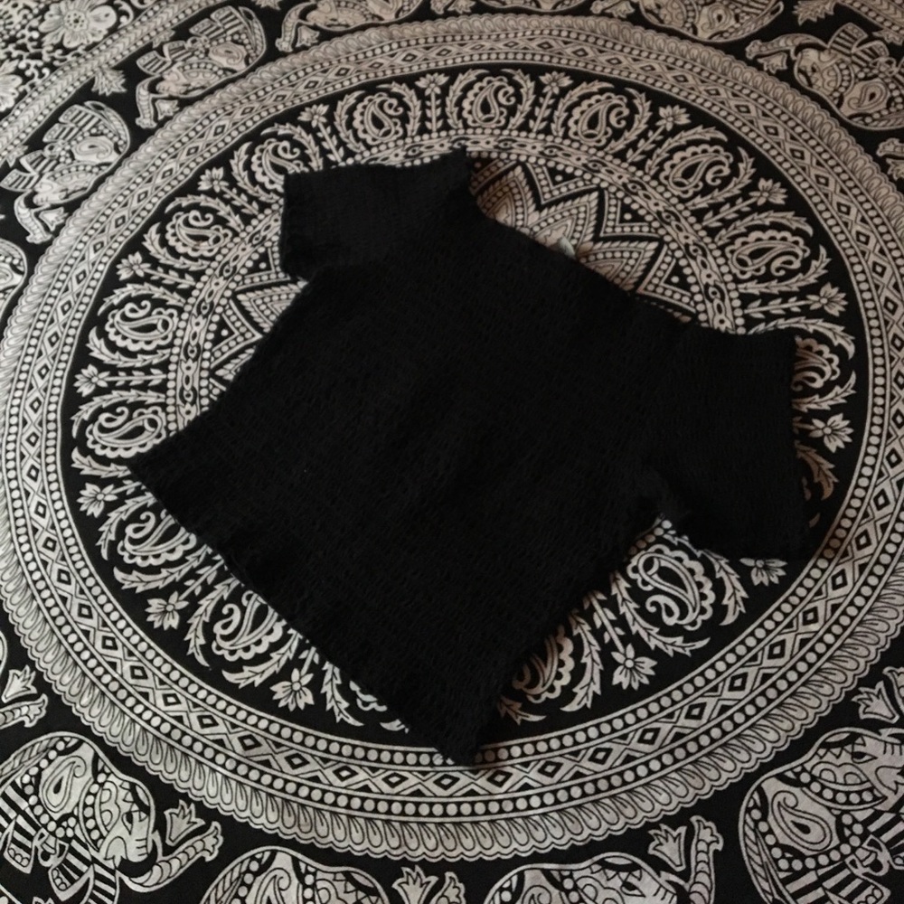 Final Price🌺Scrunched Black Off Shoulder Top