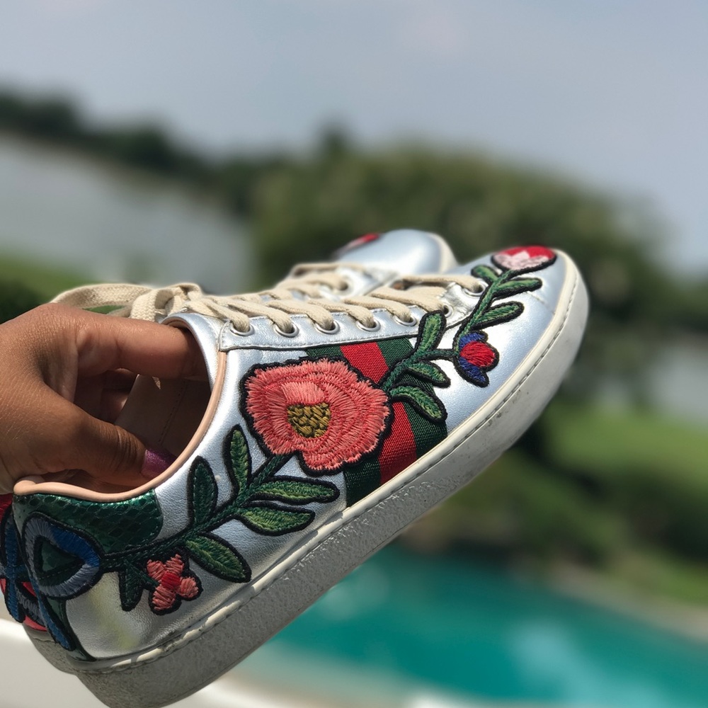 Gucci Ace Sneakers Silver