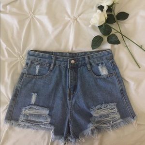 High-waisted Denim Shorts