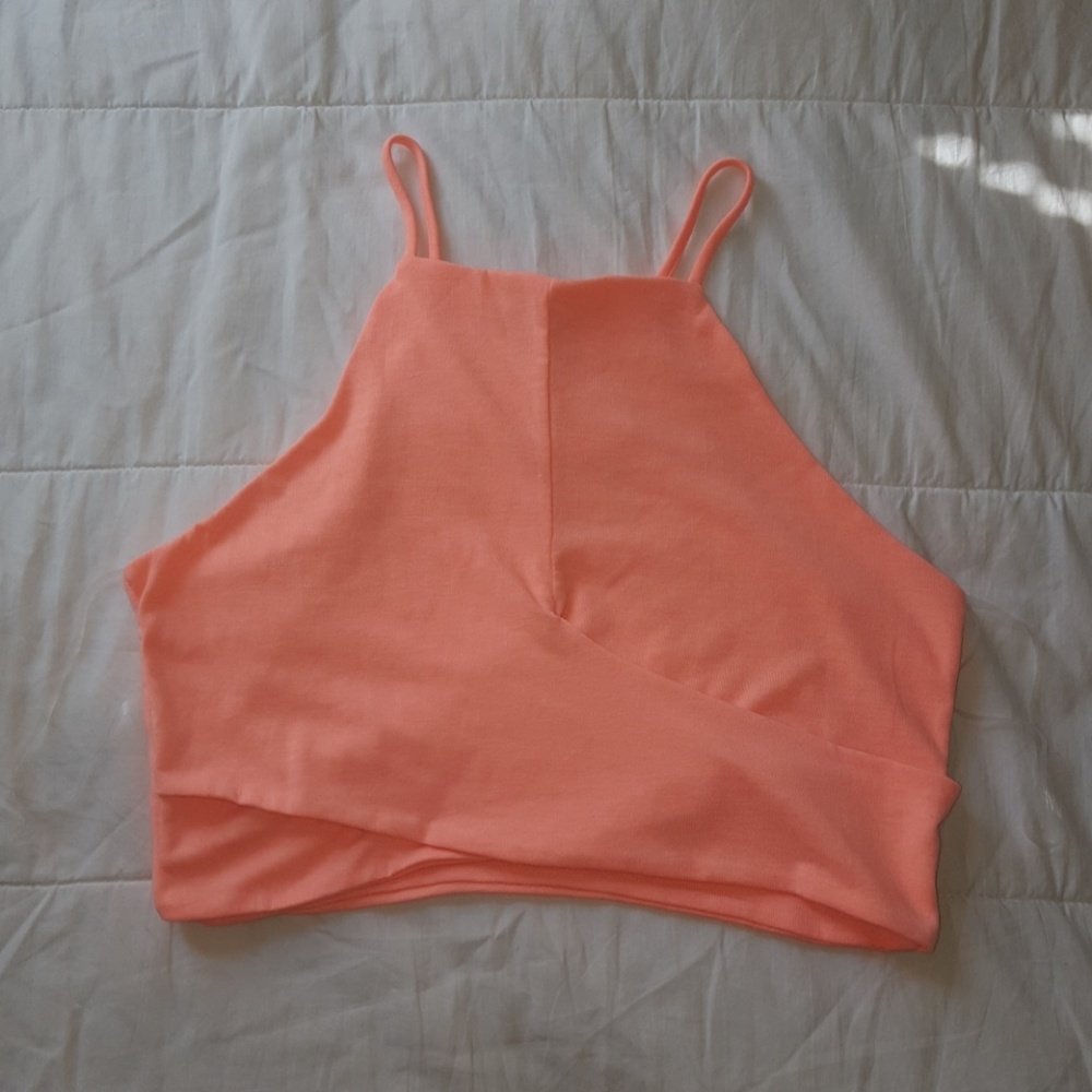 NWT Charlotte Russe soft neon orange crop top