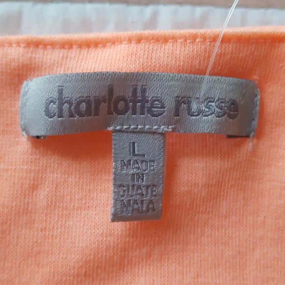 NWT Charlotte Russe soft neon orange crop top - Picture 3 of 4
