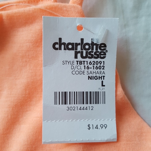 NWT Charlotte Russe soft neon orange crop top - Picture 4 of 4