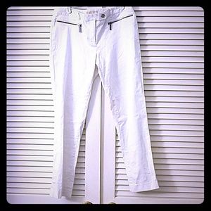 White fitted pants
