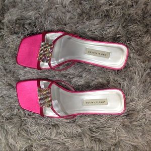 Sparkly slip on dress sandals