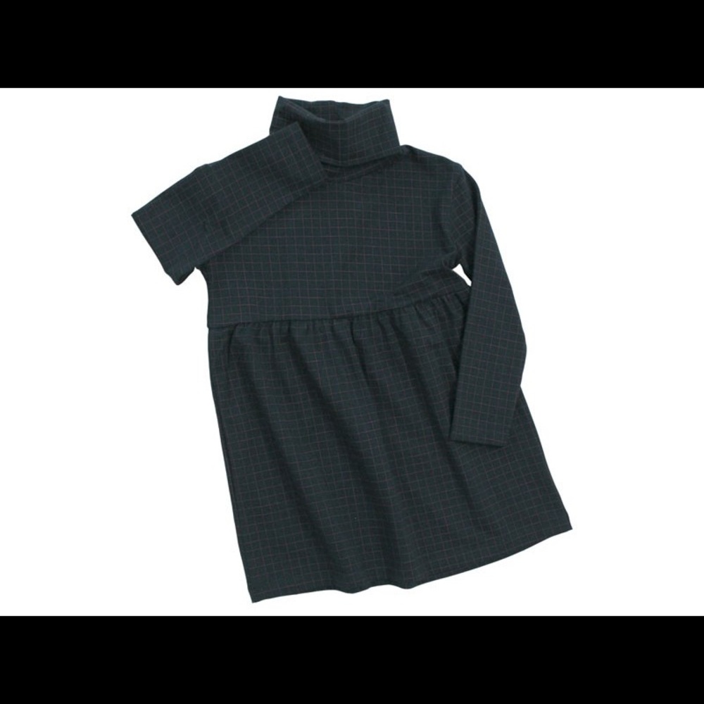 Tiny Cottons Dark Grid Turtleneck Dress