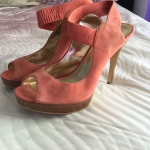 Coral Pink Bakers suede heels