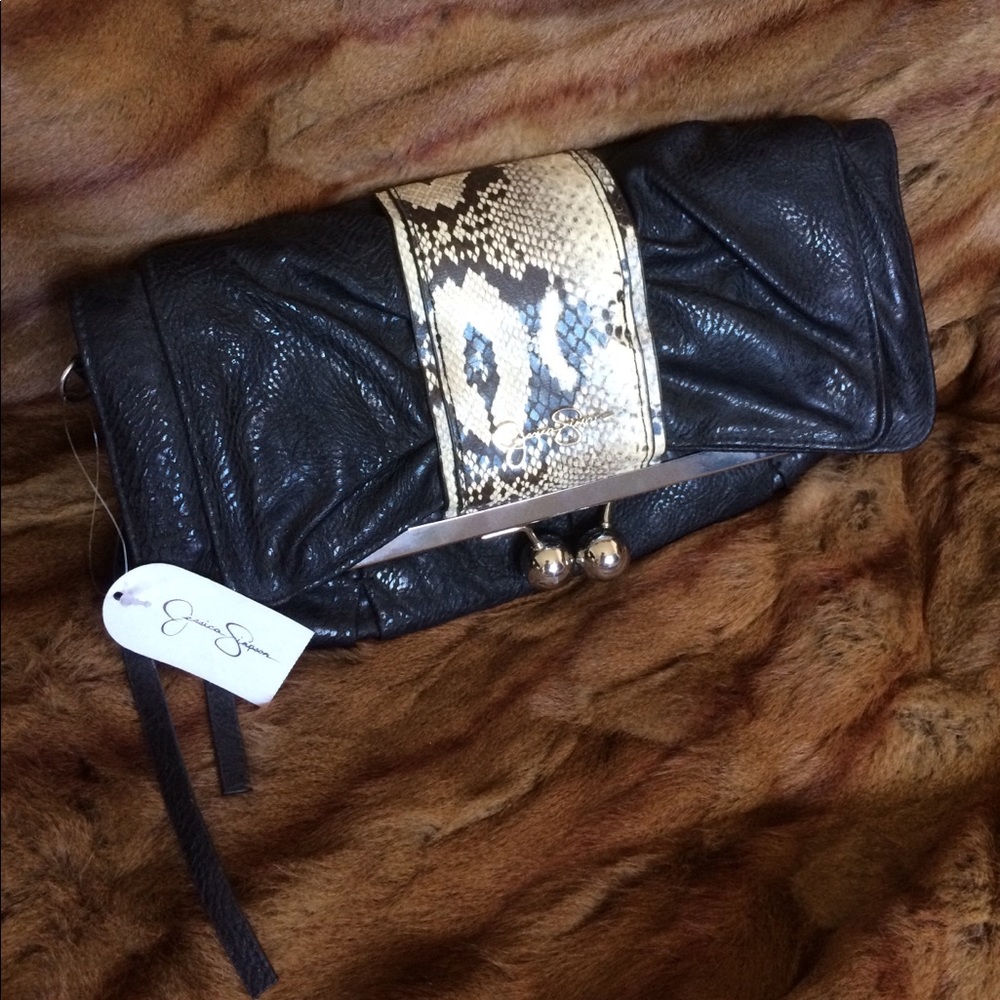 Jessica Simpson black python.
