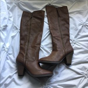 MIA tan calf high boots