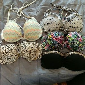 Victoria Secret Bathing Suit Tops 36C- 5 pack!!
