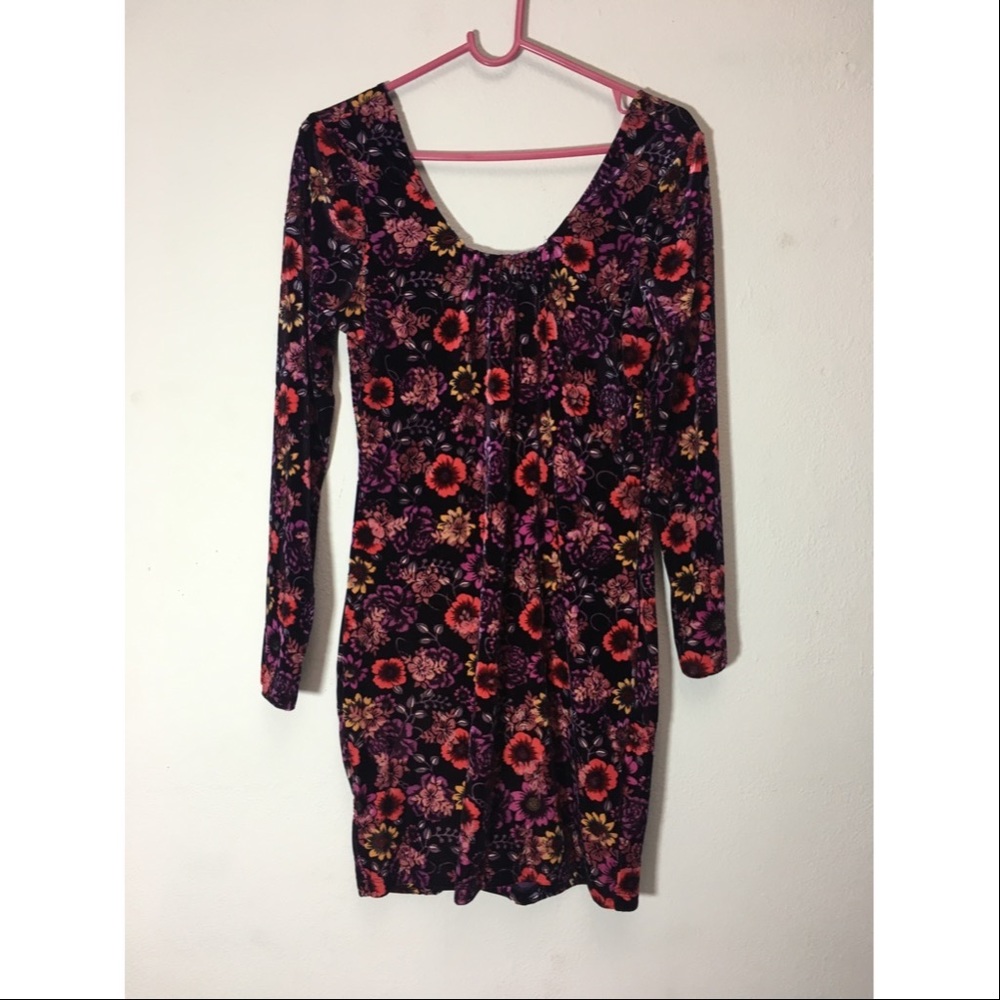 Velvet floral dress.