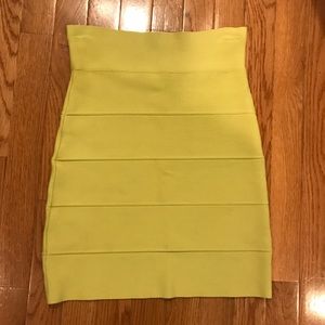BCBG Max Azria Yellow Bandage Skirt