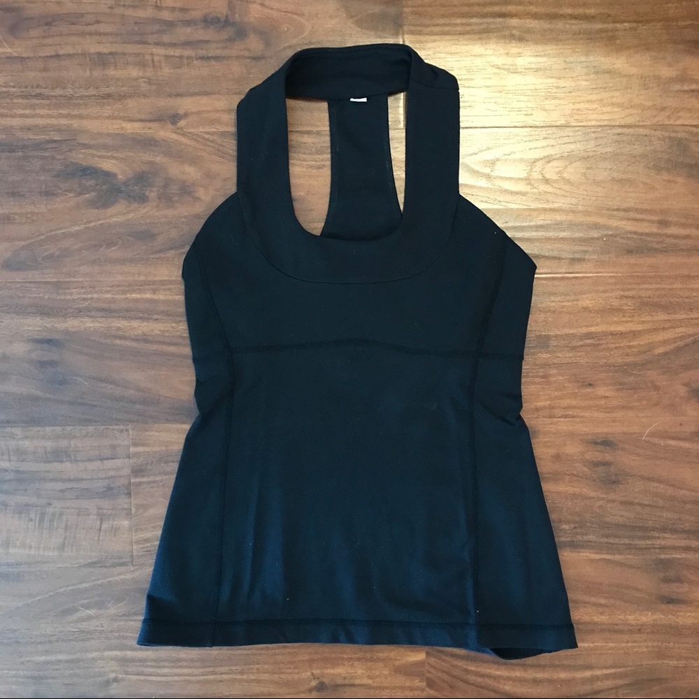 Black lululemon tank with mesh racerback